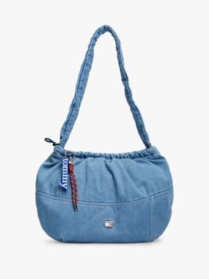 blue denim multi charm hobo bag for women tommy jeans