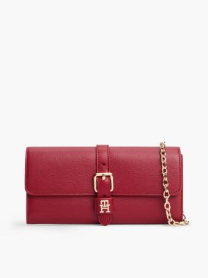 portafogli con catenella e patta con fibbia red da donne tommy hilfiger