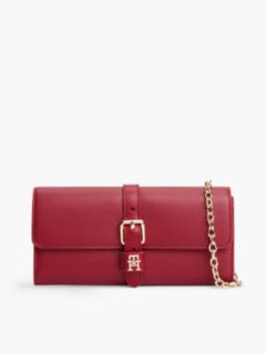Buckle Flap Chain Strap Wallet — Red 1