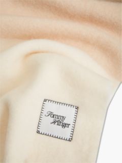 Wool Blend Flag Embroidery Scarf — Beige 2