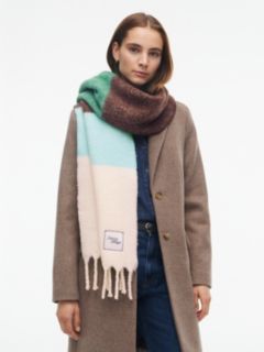 Wool Blend Flag Embroidery Scarf — Blue 4