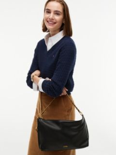 Leather Chain Strap Shoulder Bag — Black 2
