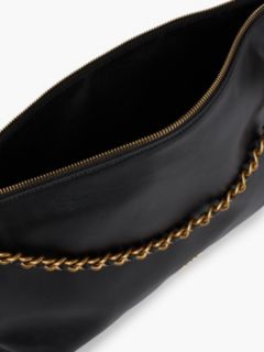 Leather Chain Strap Shoulder Bag — Black 4