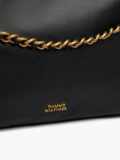Leather Chain Strap Shoulder Bag — Black 5