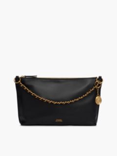 Leather Chain Strap Shoulder Bag — Black 1