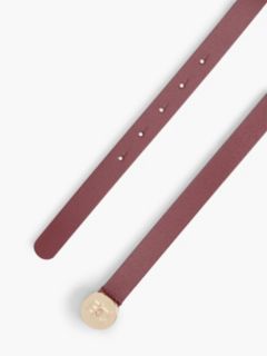 TH Monogram Leather Plaque Belt — Red 2