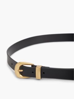 Leather Western Rounded Buckle Belt — Black 3