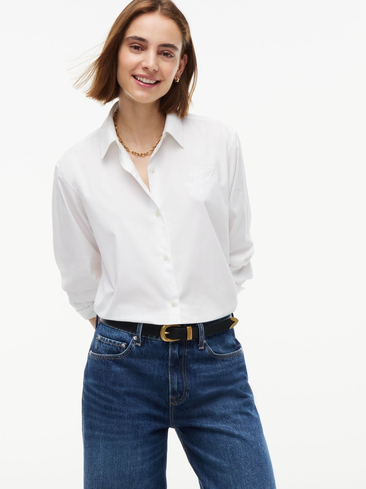 Leather Western Rounded Buckle Belt — Black