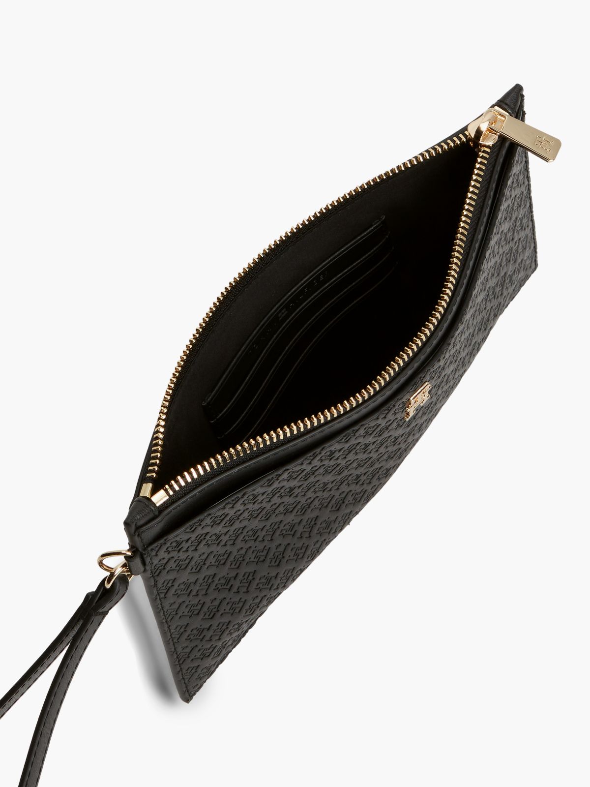 Hilfiger Icon Debossed Wrist Pouch — Black