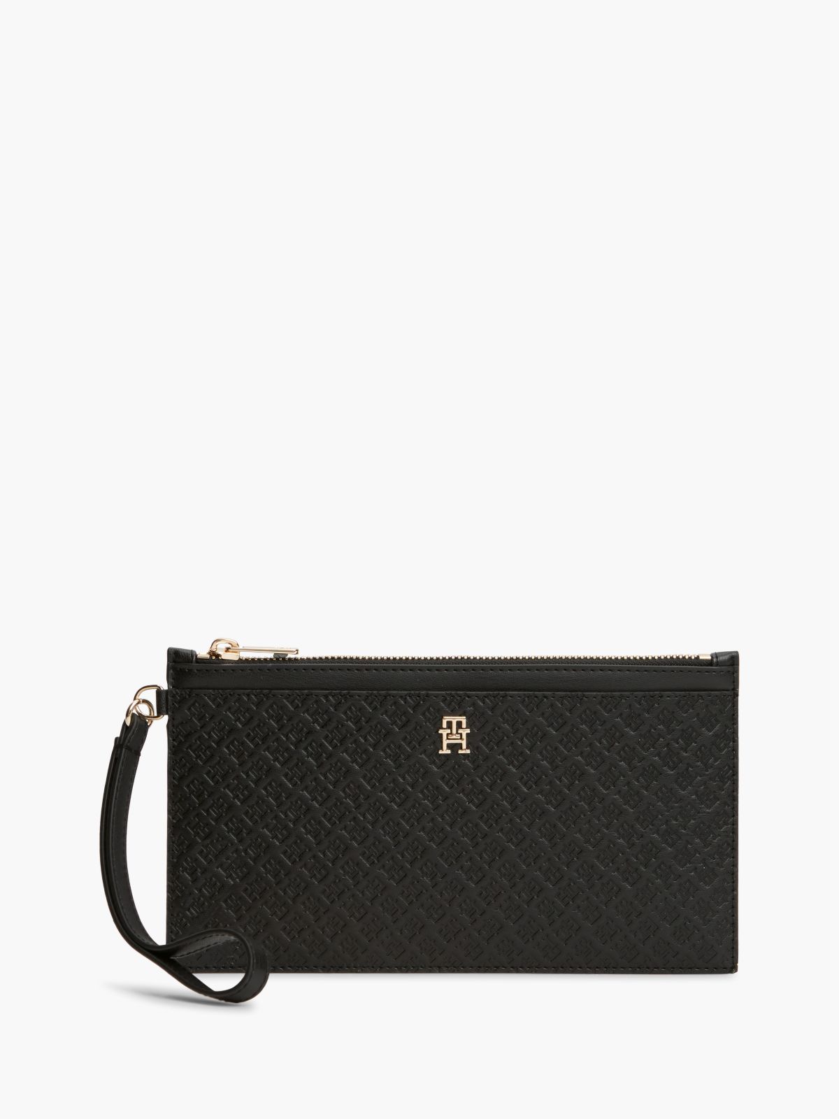 Hilfiger Icon Debossed Wrist Pouch — Black