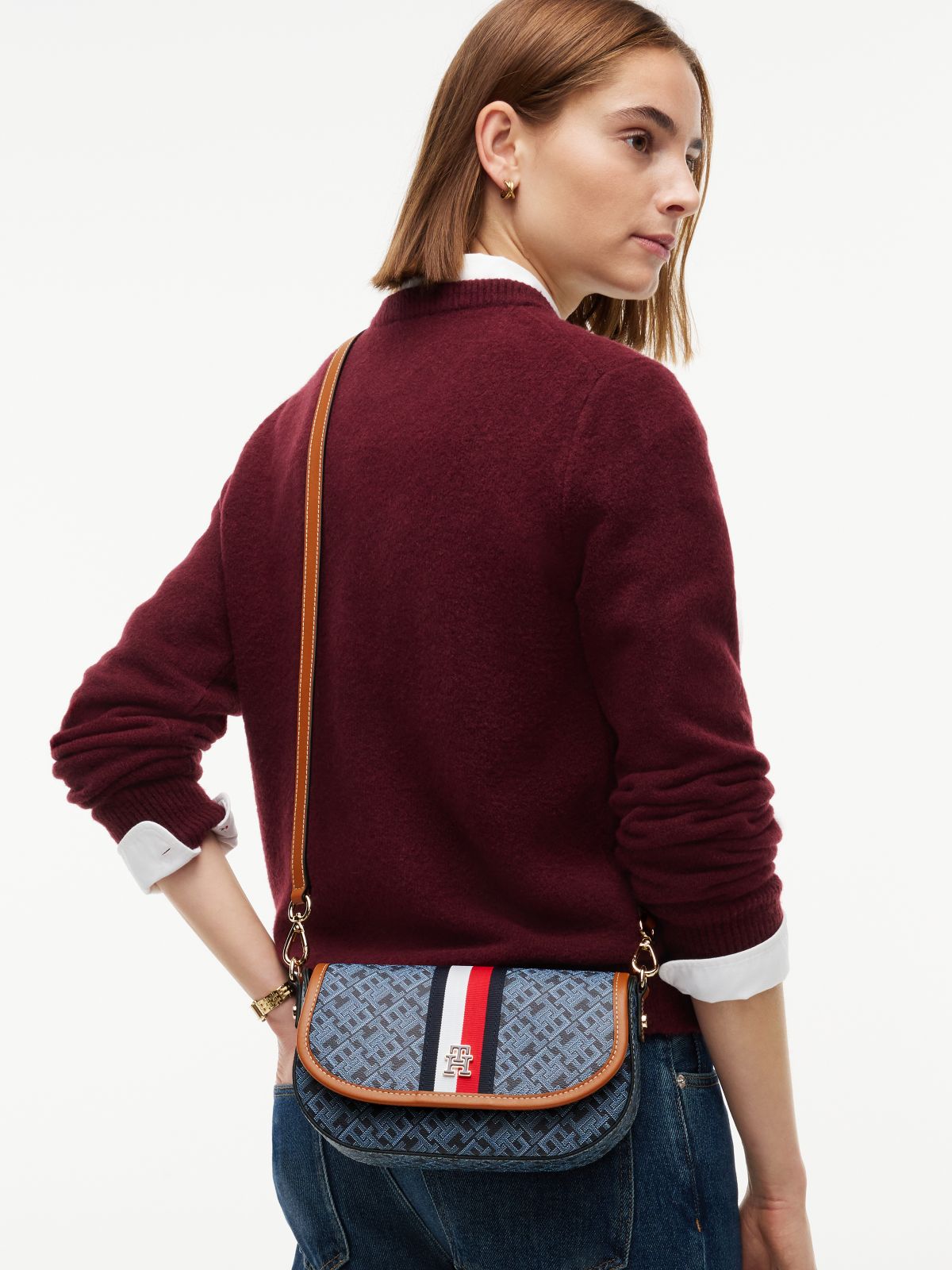 TH Monoplay Global Stripe Saddle Bag — Blue