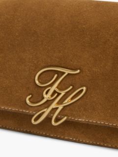 Logo Flap Suede Crossbody Bag — Brown 5
