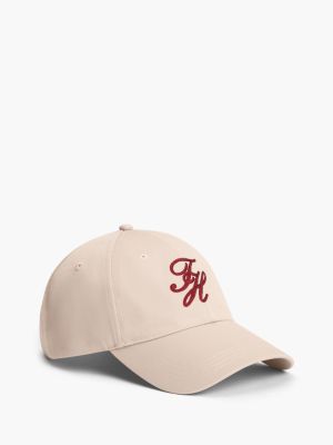 cappello da baseball in twill con logo ricamato pink da donne tommy hilfiger