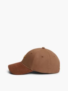 Suede Brim Logo Plaque Baseball Cap — Brown 3