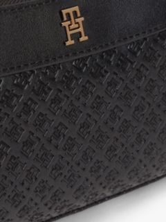 Debossed TH Monogram Shoulder Pouch — Black 4