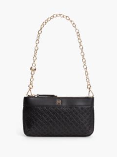 Debossed TH Monogram Shoulder Pouch — Black 1
