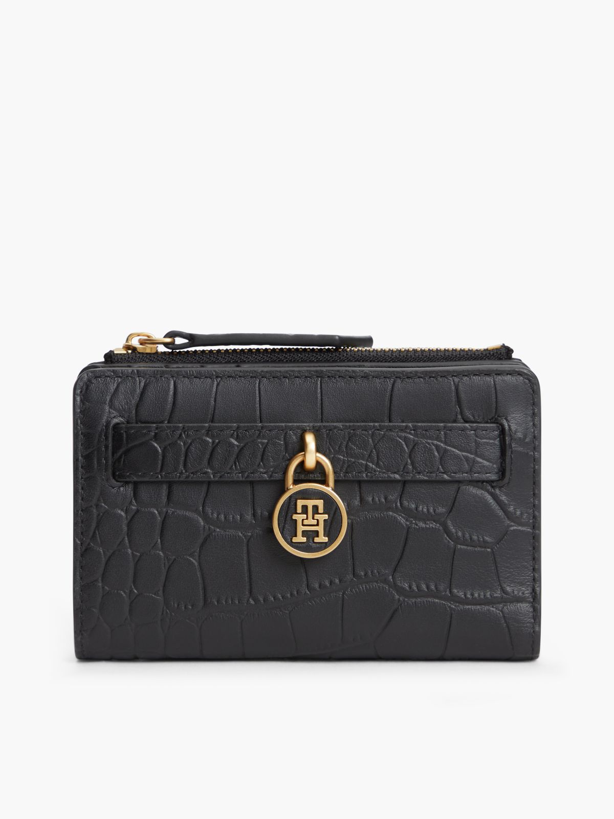The American Icon Croco Leather Bifold Wallet — Black
