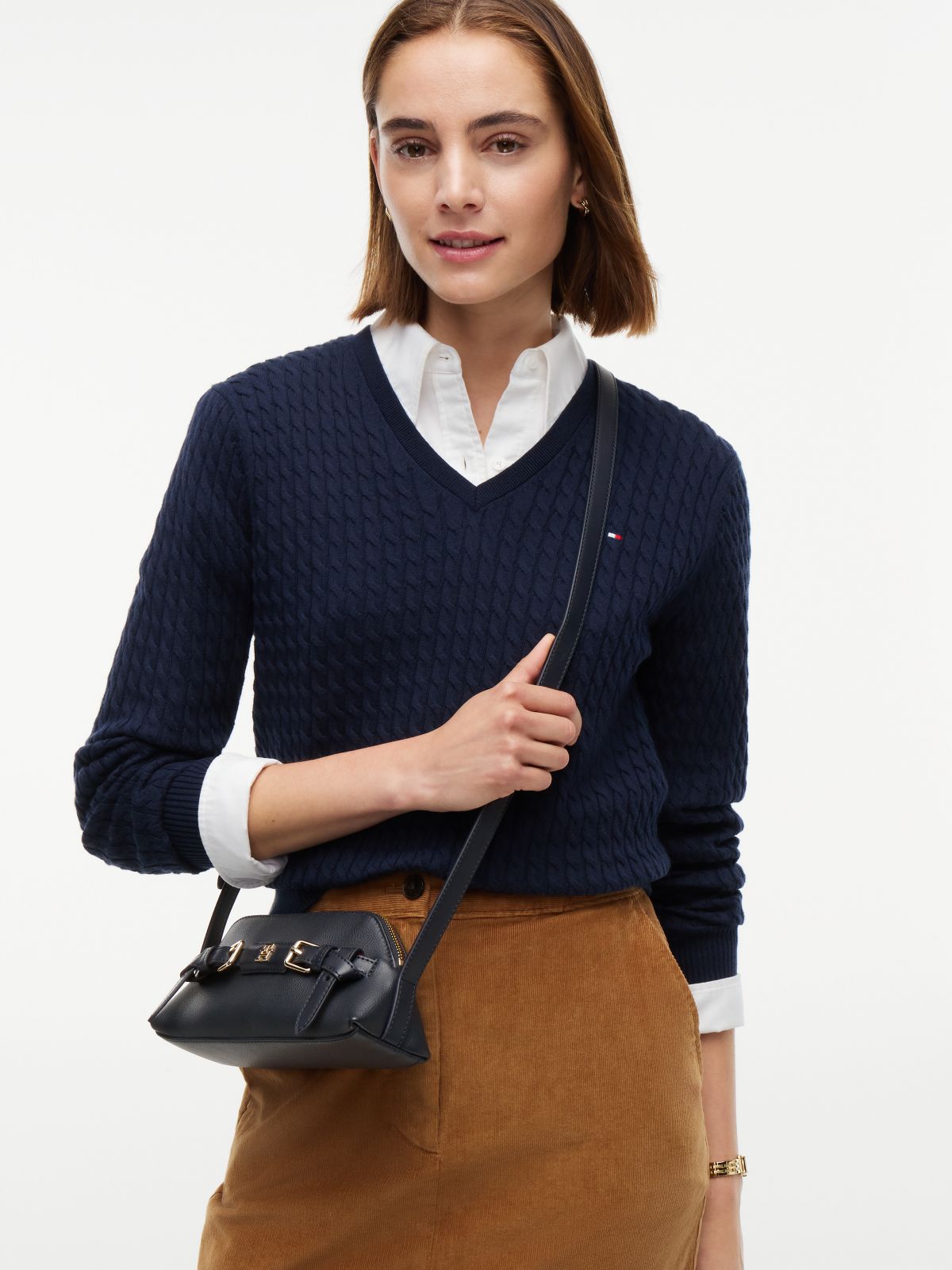 Buckle Strap Crossbody Bag — Blue