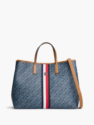 sacoche bandoulière th monoplay global stripe blue pour femmes tommy hilfiger