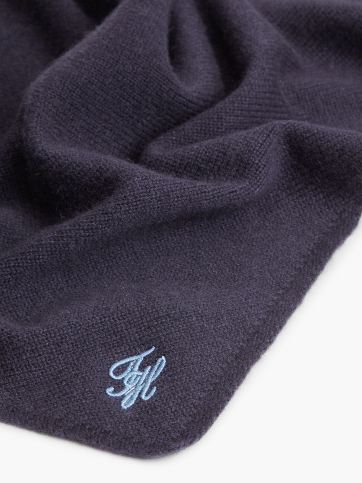 Cashmere Blend Logo Triangle Scarf — Blue
