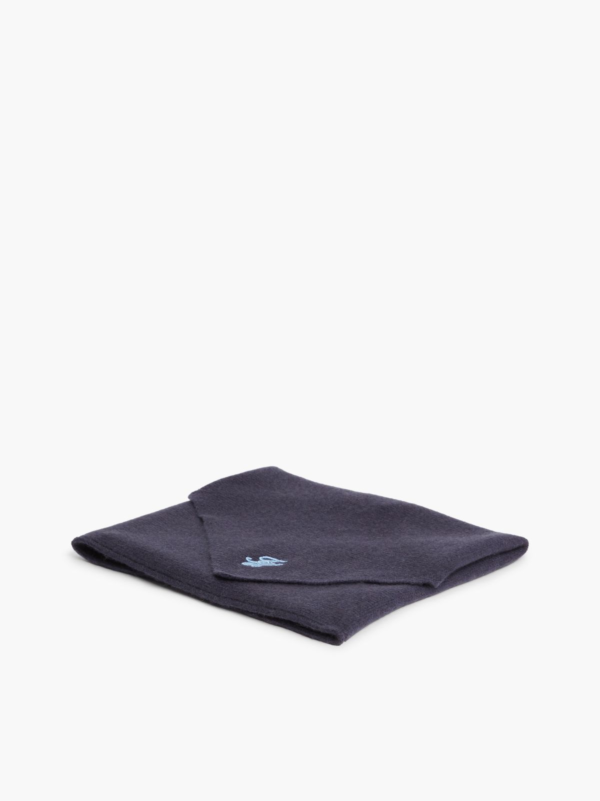 Cashmere Blend Logo Triangle Scarf — Blue