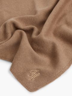 Cashmere Blend Logo Triangle Scarf — Khaki 2