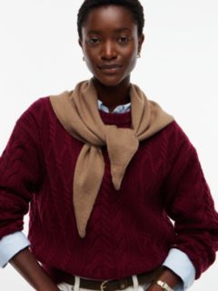 Cashmere Blend Logo Triangle Scarf — Khaki 4