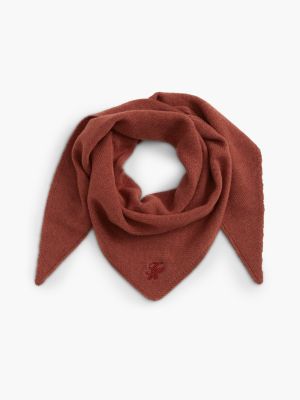 sciarpa triangolare in misto cashmere con logo red da donne tommy hilfiger