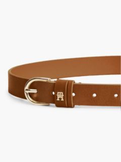 Essential Rounded Buckle Suede Belt — Brown 3