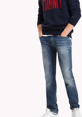 Tommy Hilfiger Azzurro Cotton Men's Slim Tapered Jean