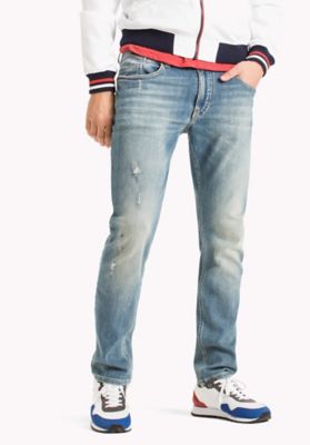 Tommy Hilfiger Azzurro Cotton Men's Tapered Jean