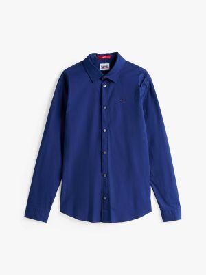 blue stretch slim fit shirt for men tommy jeans