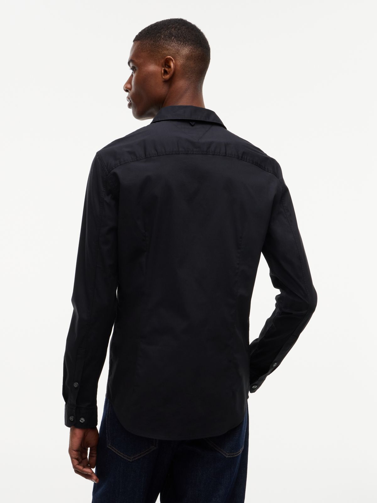Slim Fit Poplin Shirt — Black