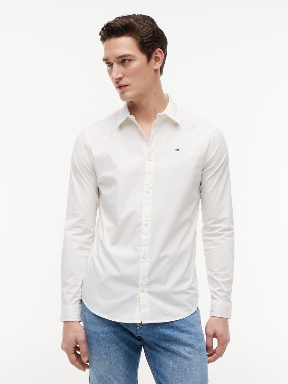 Slim Fit Poplin Shirt — White