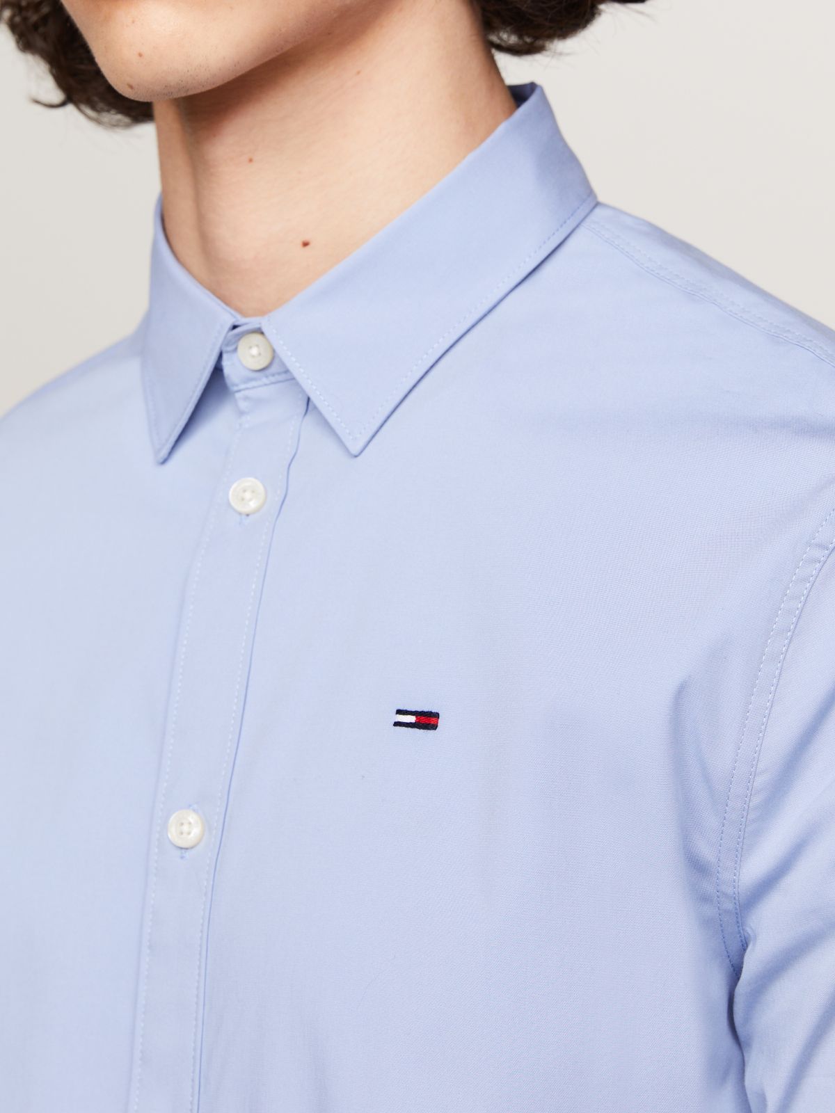 Slim Fit Poplin Shirt — Blue