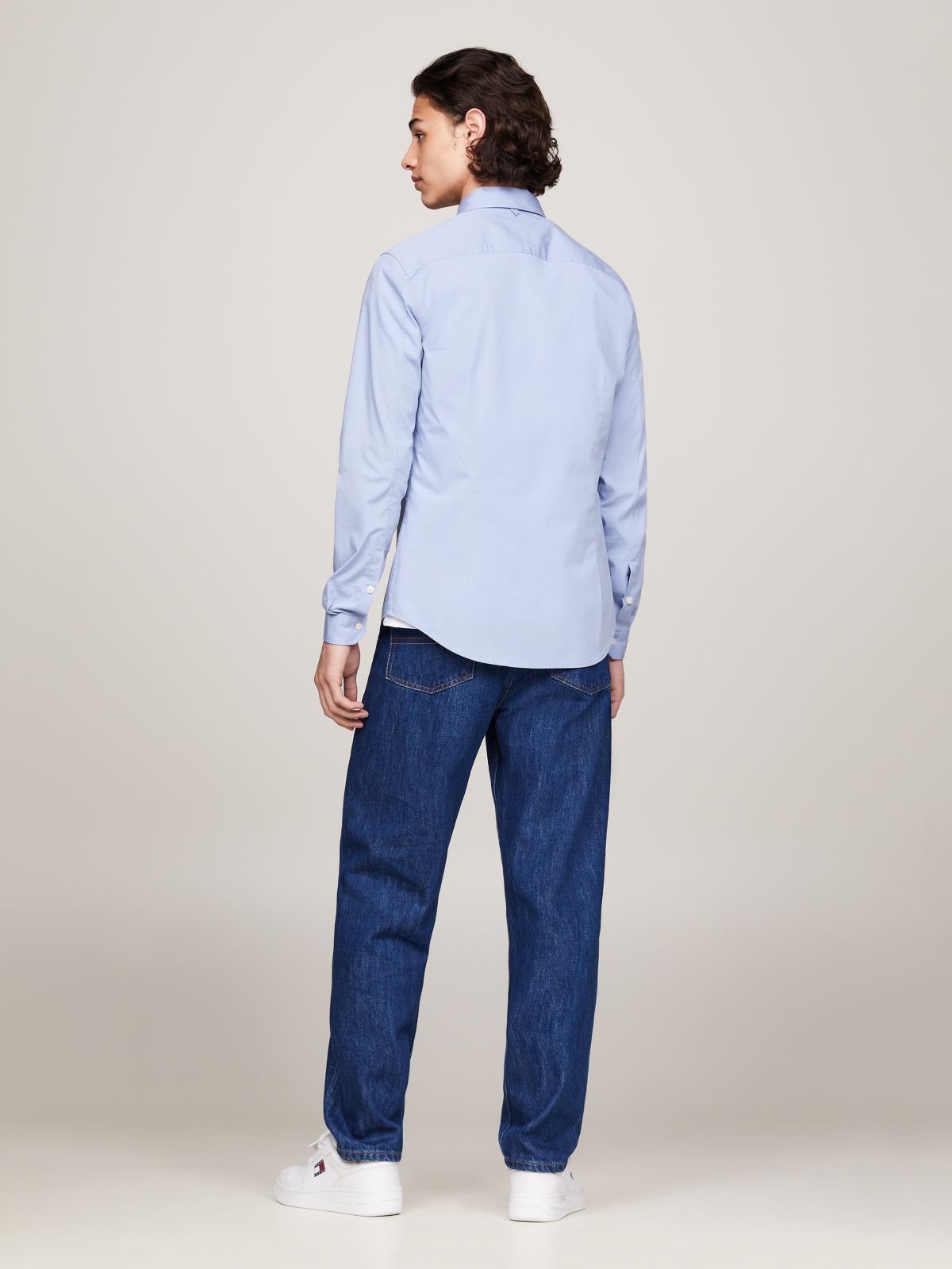 Slim Fit Poplin Shirt — Blue