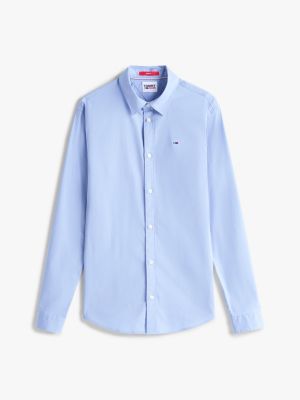 purple stretch slim fit shirt for men tommy jeans