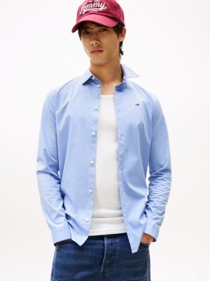 purple stretch slim fit shirt for men tommy jeans