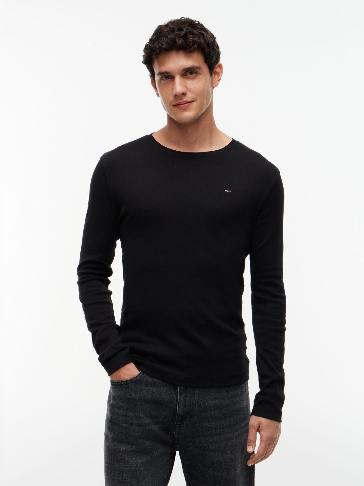 Long Sleeve Slim Fit T-Shirt — Black