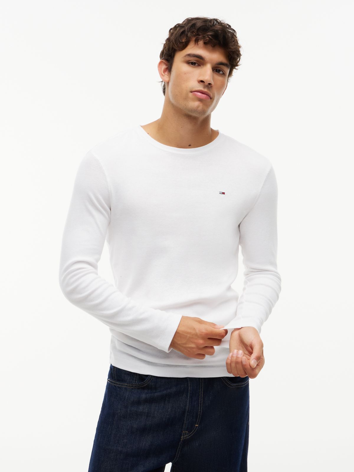 Long Sleeve Slim Fit T-Shirt — White