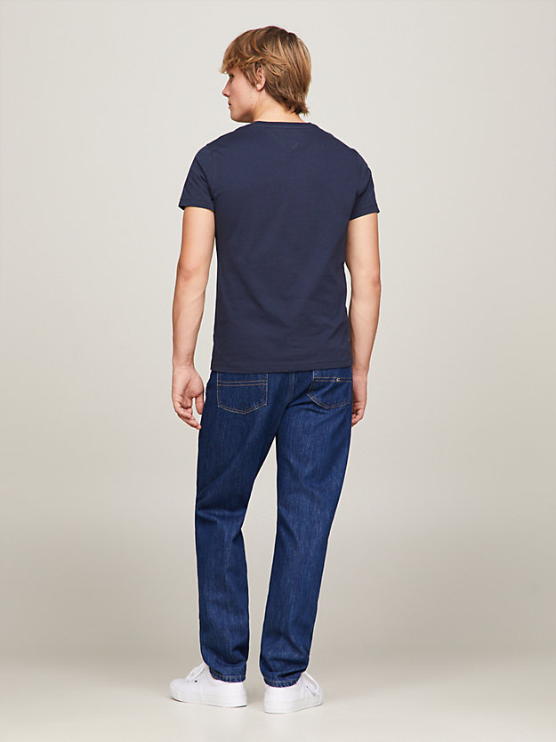 blue v-neck t-shirt for men tommy jeans