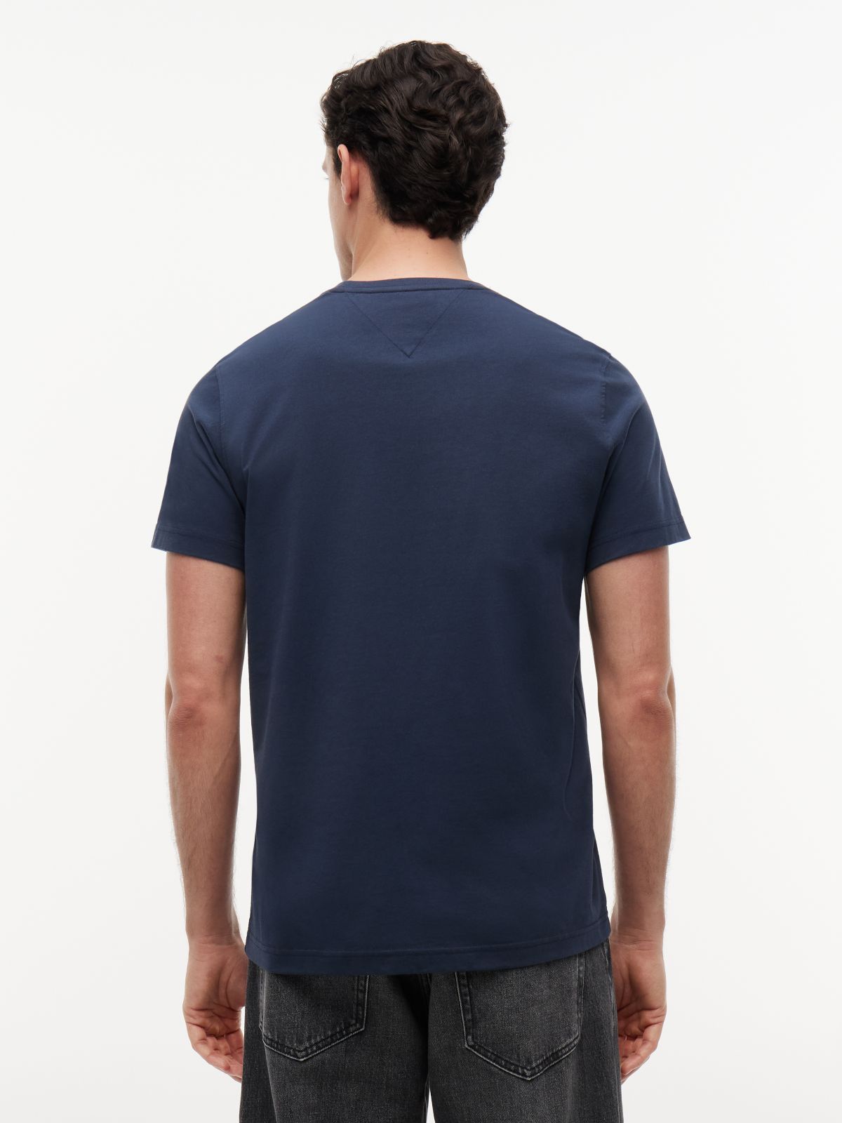 Flag Embroidery Extra Slim Jersey T-Shirt — Blue