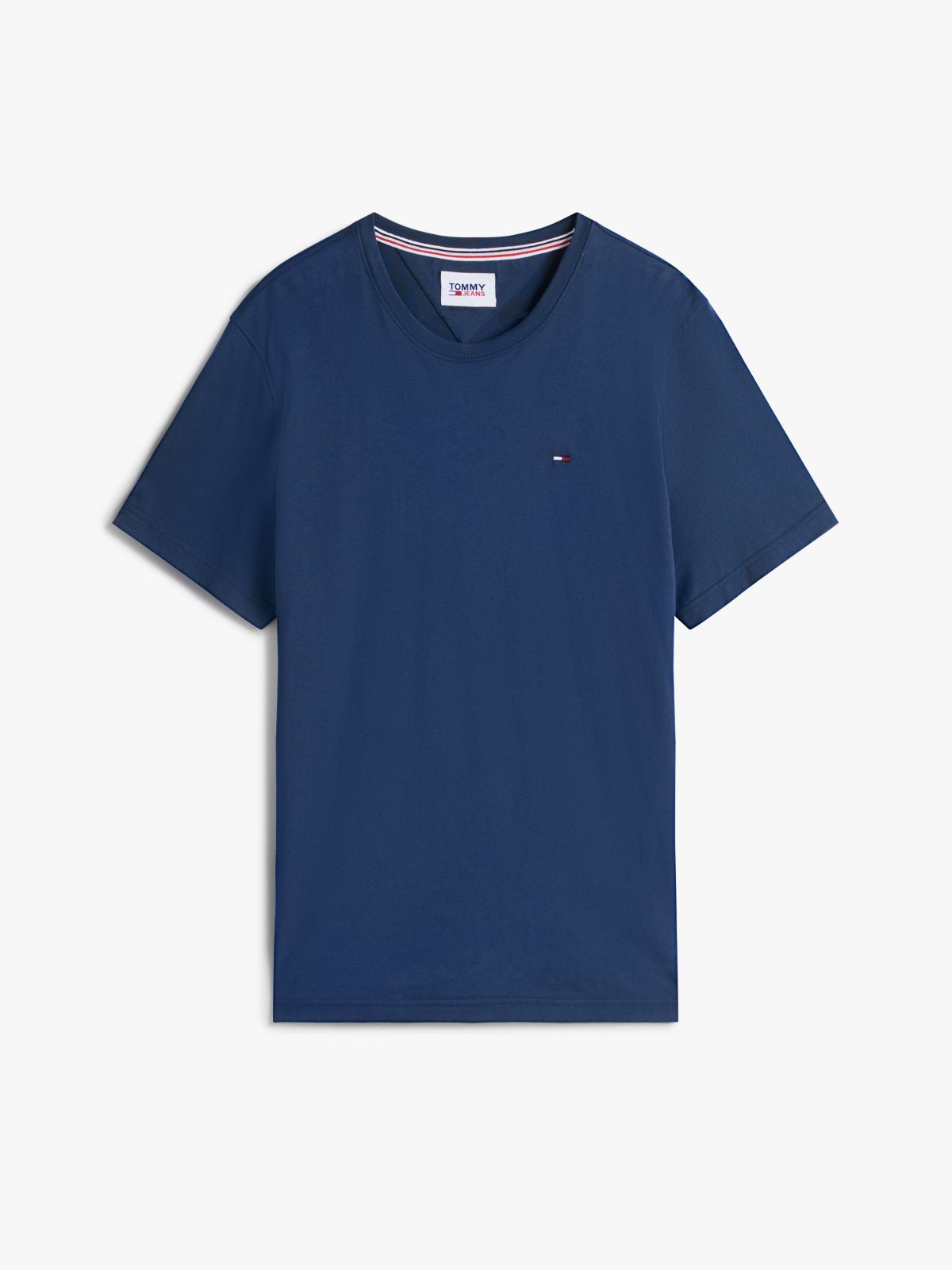 Flag Embroidery Extra Slim Jersey T-Shirt — Blue