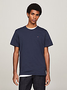 blue regular fit crew t-shirt for men tommy jeans
