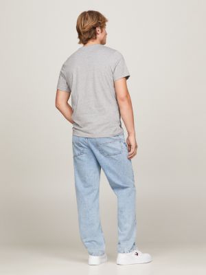 grey slim fit t-shirt for men tommy jeans