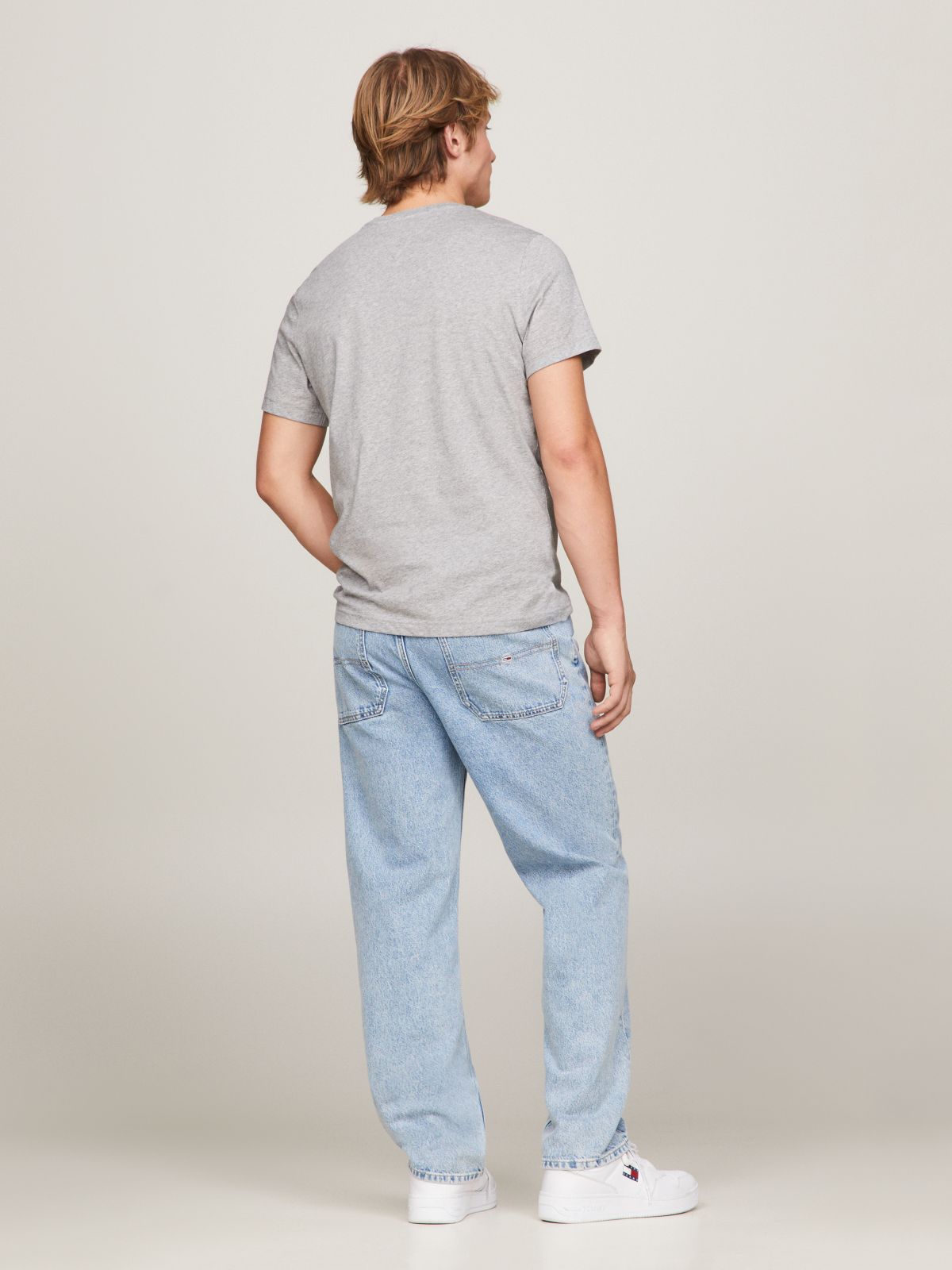 Flag Embroidery Extra Slim Jersey T-Shirt — Grey