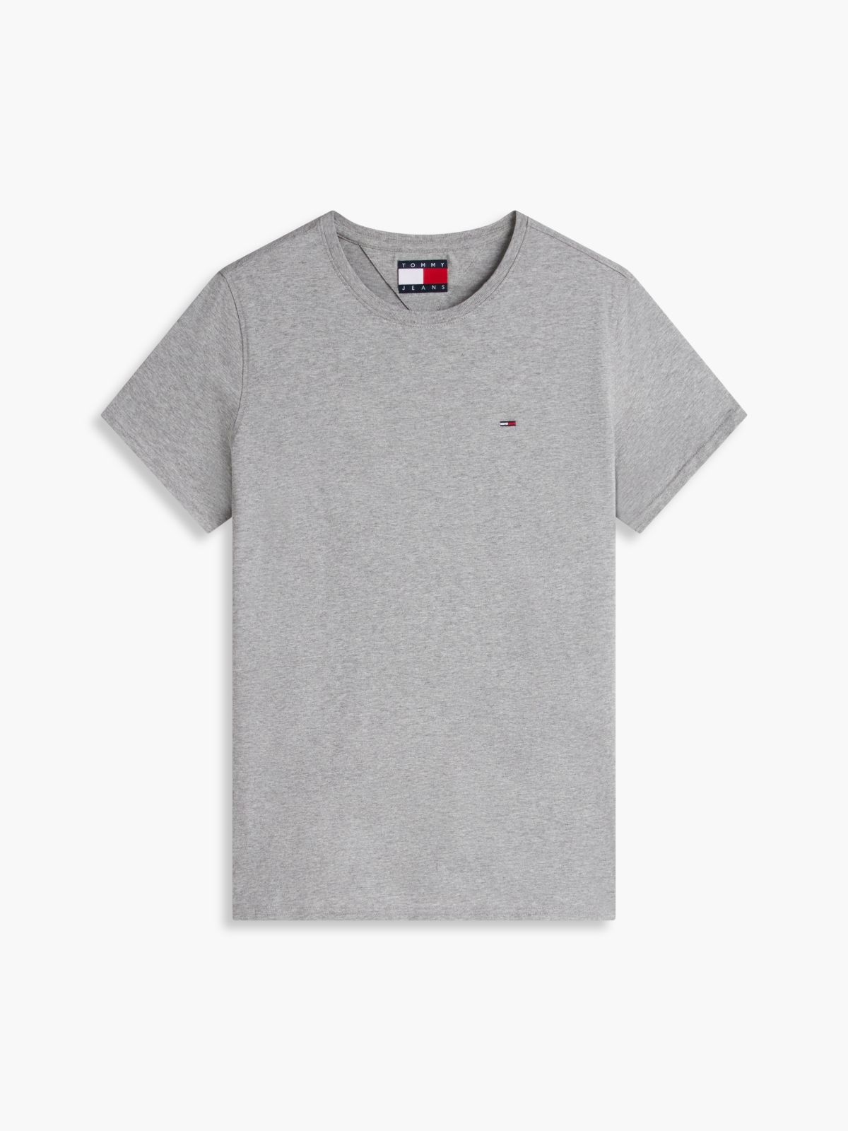 Flag Embroidery Extra Slim Jersey T-Shirt — Grey
