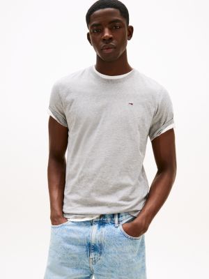 grey slim fit t-shirt voor heren - tommy jeans