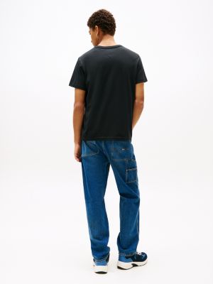 black slim fit t-shirt for men tommy jeans