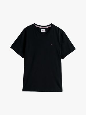 black slim fit t-shirt for men tommy jeans